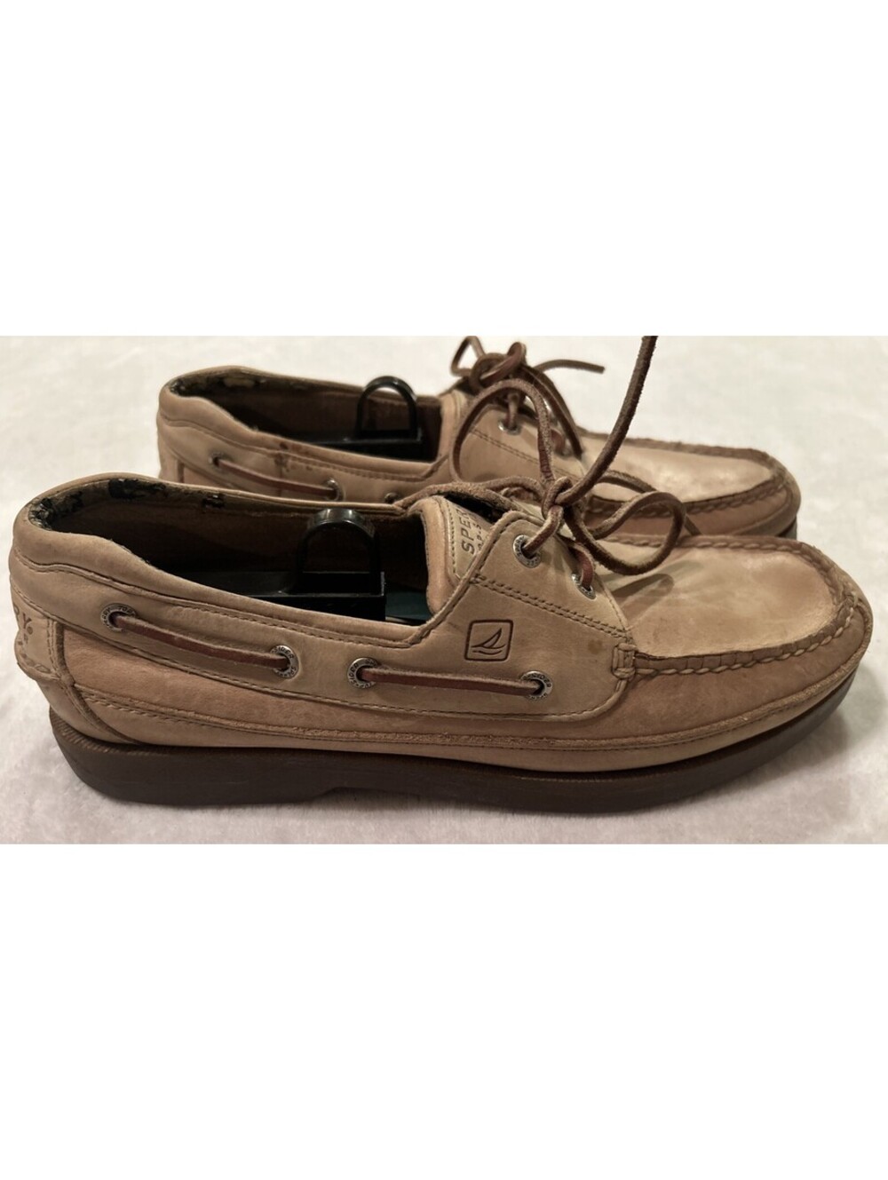 Sperry Top Sider Men’s Boat Shoes Size 10 M Leather Beige Mako Collection